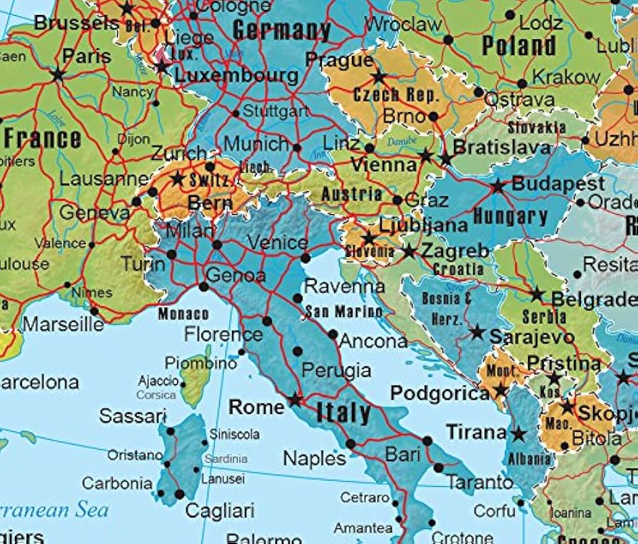 Amazon.co.jp: Swiftmaps ヨーロッパ壁掛け地図 地政学版 SM EUR